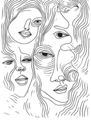 Symphony of Feminine Grace: Exquisite Hand-Drawn Portraits Celebrating the Beauty of Women
