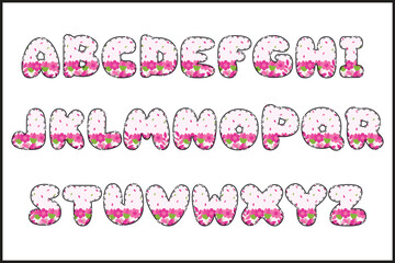 Handcrafted Flora letters color creative art typographic design