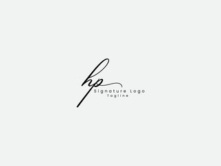 Hp letter logo design. Hp signature logo. Business. Handwritten. Script. Signature font. Creative. Ph logo. Modern. Font. Lettering. Typography