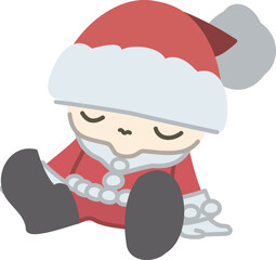 クリスマスのかわいい眠っている子供のサンタ