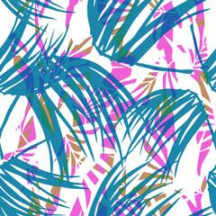 Abstract tropical seamless print for swimwear