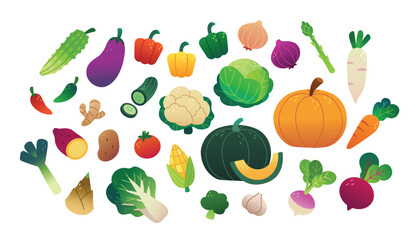 set of vegetables