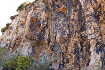 Volcanic rocks of Cerro del Cinto in Rodalquilar