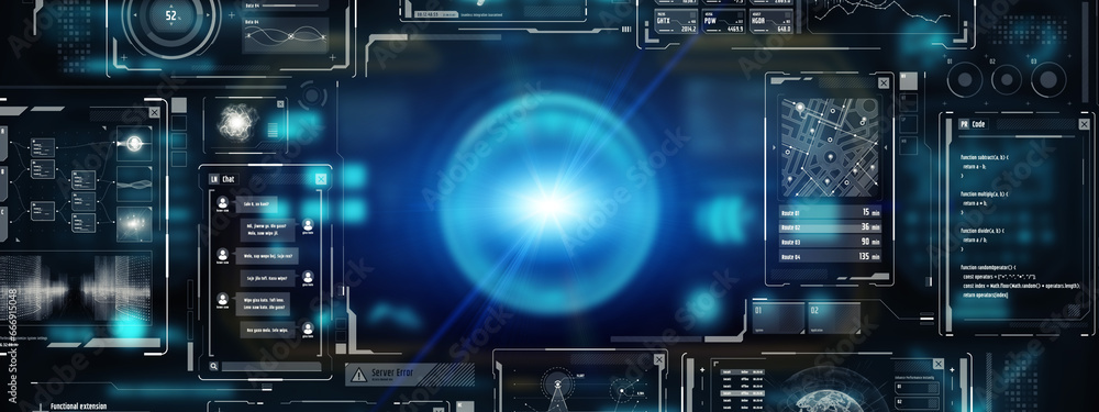 Poster Futuristic graphical user interface concept. Technological background.