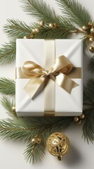 Fototapeta na wymiar Christmas and New Year holiday background Xmas greeting, Gift Box idea