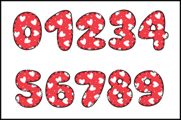 Handcrafted Lovely number color creative art typographic design