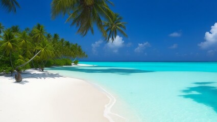 Fototapeta na wymiar beach with coconut trees
