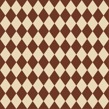 Patr&oacute;n cuadrado de rombos en marr&oacute;n y beis