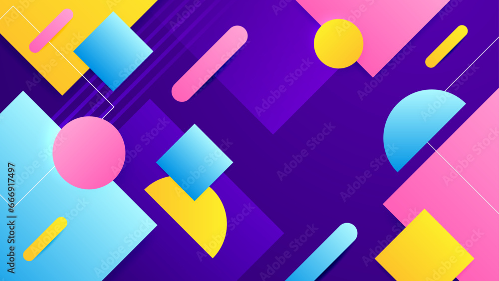 Poster colorful colourful modern abstract gradient background geometric with dynamic shapes composition. ve
