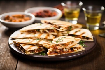 platter of bbq grilled quesadillas cooling