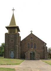 Fototapeta na wymiar Christ the King Anglican church (built 1860-1861) in Maryborough, Victoria, Australia. 