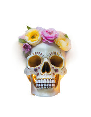 Skull and flowers