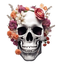 Skull and flowers