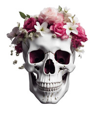 Skull and flowers
