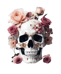 Skull and flowers