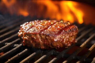 temperature-checked burger patty on a grill