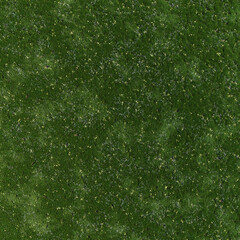Top view beautiful green field with flower and grass
