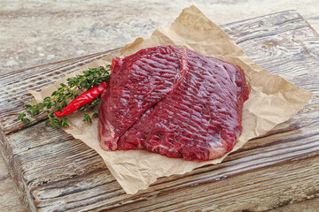 Raw beef machete steak for grill