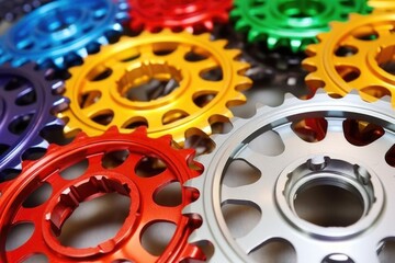 close-up image of gear sprockets for a bmx bike