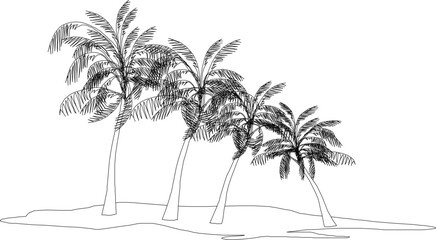 vector illustration sketch of palm tree architectural details to complete the scenic image