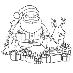 santa claus and reindeer