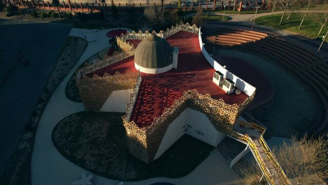 Aerial view of The Three Wise Men House in Ibi Alicante (Spain)