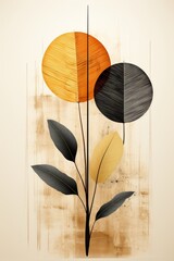 Abstract leaf print art