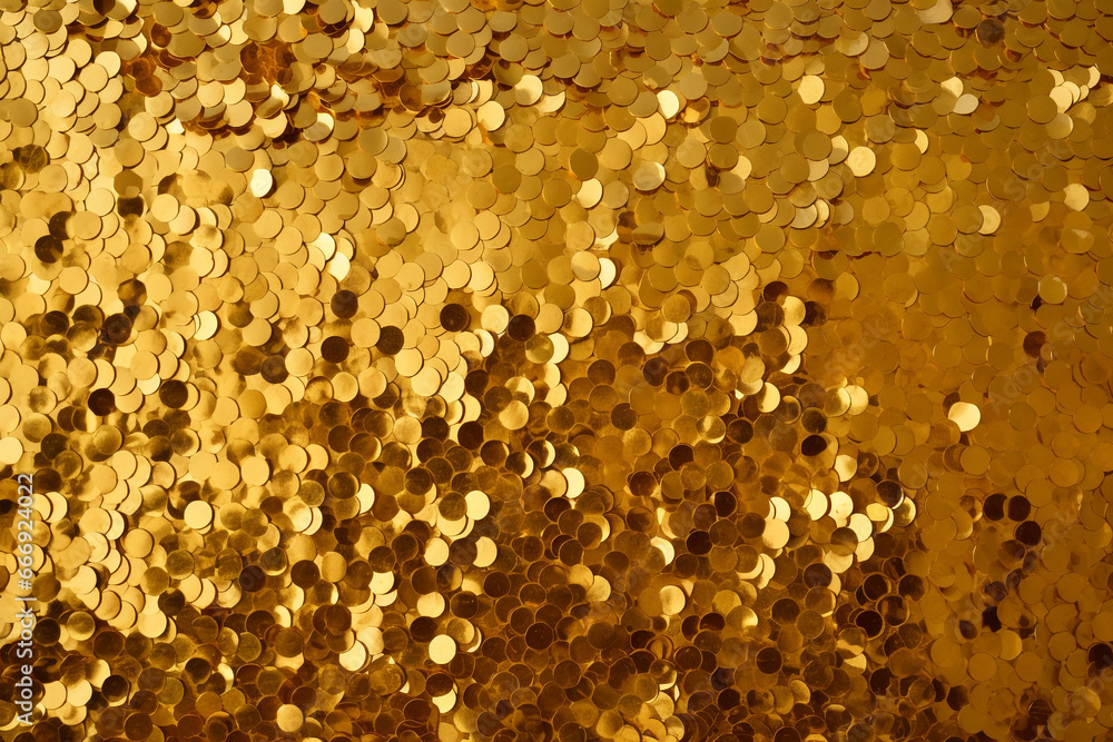 Canvas Prints illustration of gold sparkles background texture. created with generative ai