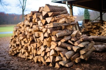photo of carefully stacked firewood