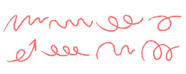 Hand drawn brush marker line stroke underline. Sketch Line stroke. Highlight underline, arrow and strike through. Pen line template. Vector illustration isolated on white background.