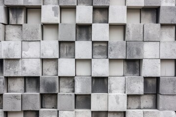an array of concrete blocks showcasing different designs