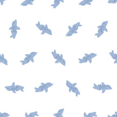 Flat line airplane seamless pattern. Suitable for backgrounds, wallpapers, fabrics, textiles, wrapping papers, printed materials, and many more.