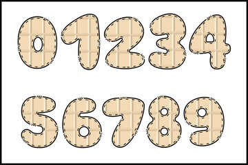 Handcrafted Sweet number color creative art typographic design