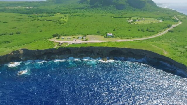 Drone view of the cliff(Banzai cliff in Saipan)_사이판 만세절벽 드론뷰