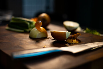 Fresh Chopped Vegetables On A Cutting Board