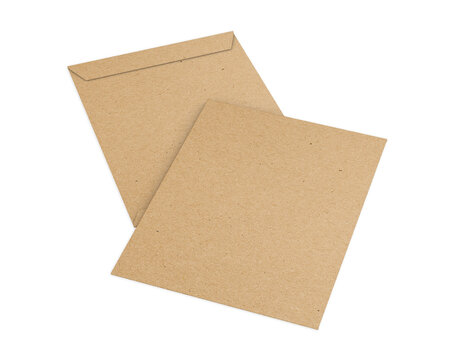 Large size Kraft envelope mockup template, 3d illustration.