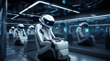 A high-tech virtual reality space for a futuristic experience