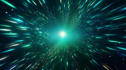 Fototapeta premium Hypnotic hyper space tunnel with glowing particles