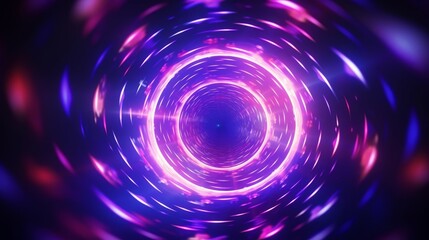 Hypnotic hyper space vortex with neon lights