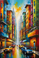 Fototapeta premium Intricately Detailed Cityscape An Urban Masterpiece