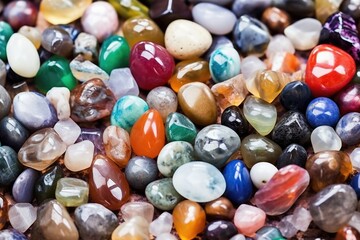 Fototapeta na wymiar assorted collection of precious stone beads