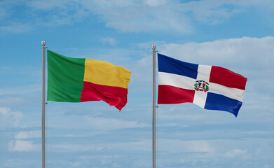 Belgium and Benin flags, country relationship concept