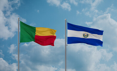 Salvador and Benin flags, country relationship concept