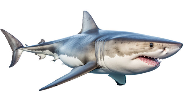 Great white shark isolated on transparent background,transparency 