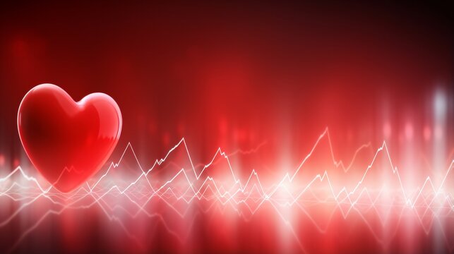 A medical background with EKG waveforms and heartbeats