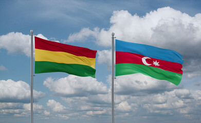 Azerbaijan and Bolivia flags, country relationship concept