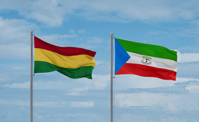 Equatorial Guinea and Bolivia flags, country relationship concept