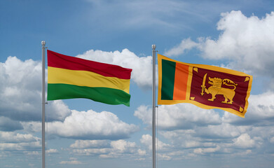 Sri Lanka and Bolivia flags, country relationship concept