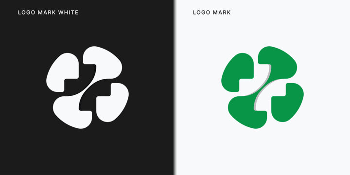 Medical Healthcare Clover Logo Template In Vector Icon Illustration Design.