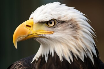 Obraz premium close-up showing the sharp beak of a bald eagle